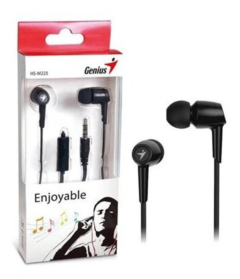 AURICULAR IN EAR PLUG 3.5 GENIUS HS-M300 NEGRO C/MIC MANOS LIBRES  GENIUS